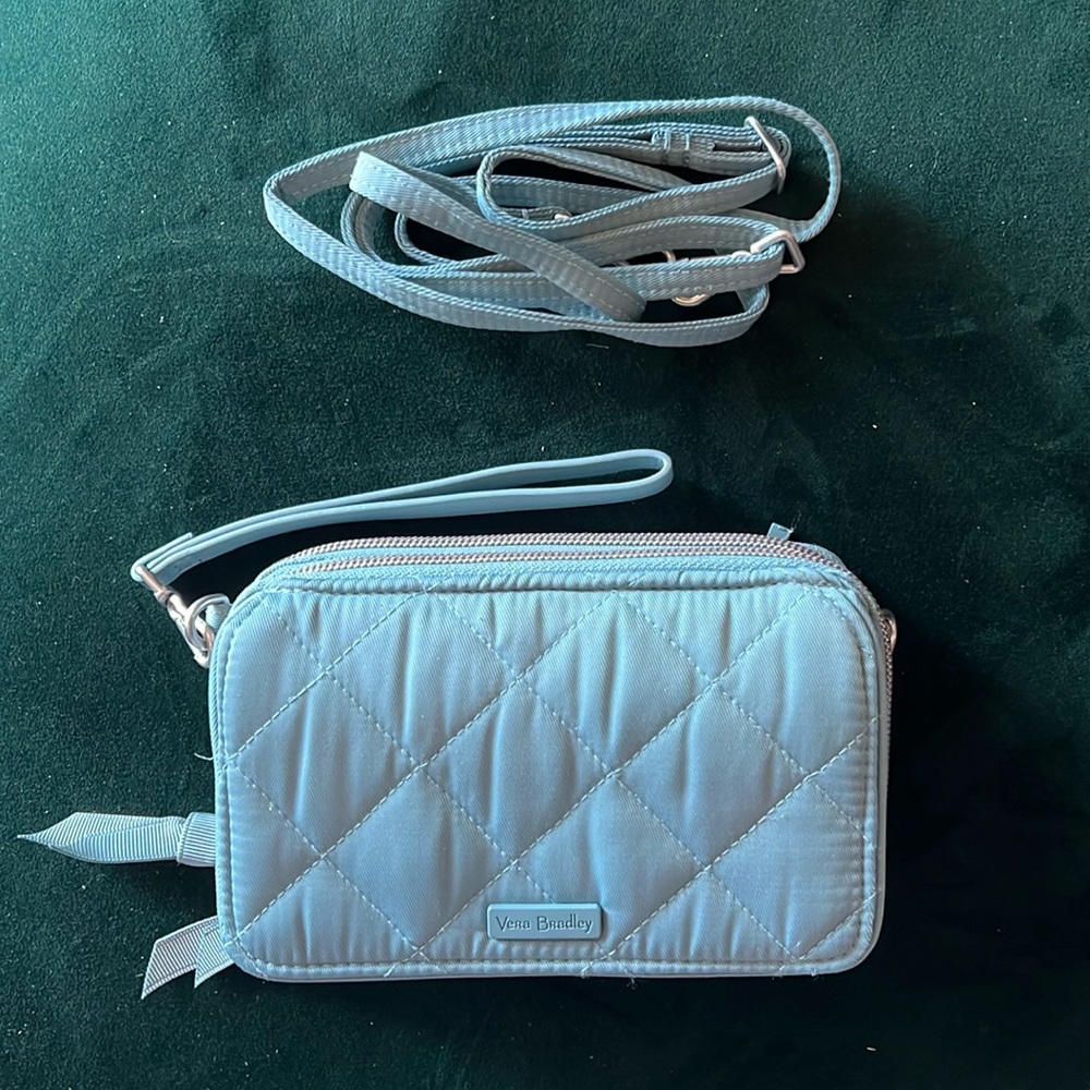 Vera Bradley Teal Crossbody and Wristlet Bag
